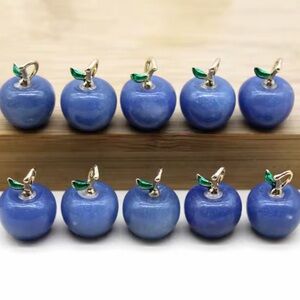 8pcs Blue Apple Charm Pendant